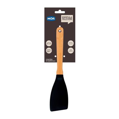 Espátula Silicone e Bamboo Preto