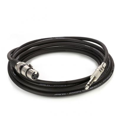 Cabo de Microfone XLR para P10 Estereo - Preto - 4 Metros