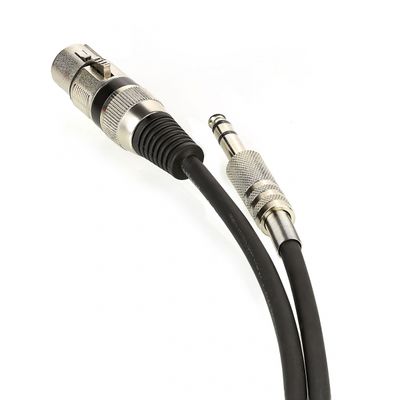 Cabo de Microfone XLR para P10 Estereo - Preto - 4 Metros