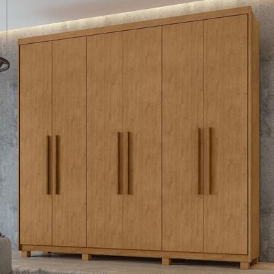 Guarda Roupa Casal 6 Portas áries Lopas Amêndoa Amêndoa