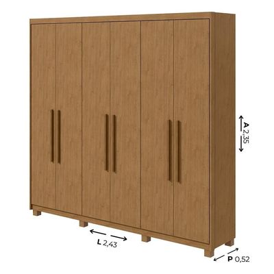 Guarda Roupa Casal 6 Portas áries Lopas Amêndoa Amêndoa