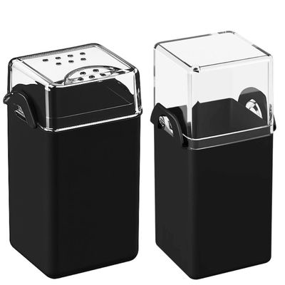 Kit para Restaurante 24 Saleiros e 24 Paliteiros de Mesa 70 ml Coza Plástico Preto