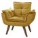 Poltrona Orion 1 Lugar Base Palito Tecido Amarelo