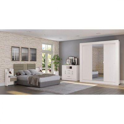 Guarda-roupa Cbm563 3 Portas De Correr E Espelho Kappersberg Branco