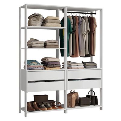 Guarda-roupa Closet Modulado 4 Gavetas 140 Cm Valencia Madesa Branco