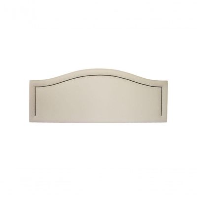 Cabeceira Queen Curva Luxo 160x60 Courino Off White - Tachas Fumê