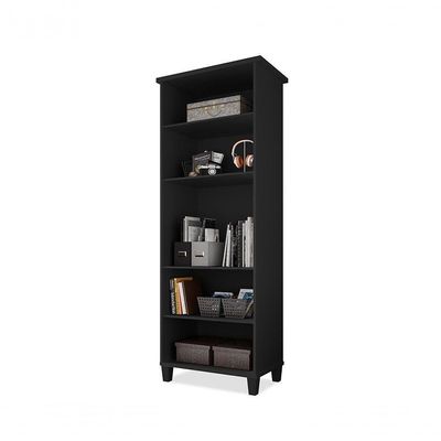 Armário Organizador Multiuso Com Prateleiras Library Preto - Luapa