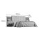 Cabeceira Para Cama De Casal Ripada Irís 140cm Estofada Com 2 Mesas De Cabeceira D Doro Castanho/ripado