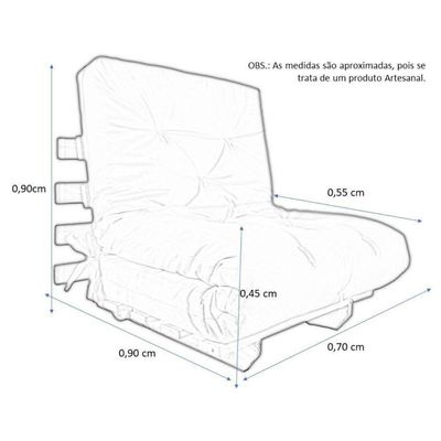 Sofa Cama Solteiro Futon Dobrável Bege Sarja Impermeável