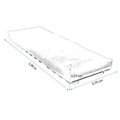 Sofa Cama Solteiro Futon Dobrável Bege Sarja Impermeável