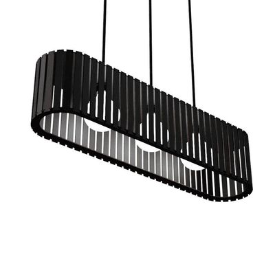 Luminária Pendente Via Láctea Modelo Ripado - Preta