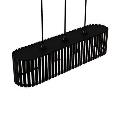 Luminária Pendente Via Láctea Modelo Ripado - Preta