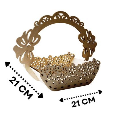 Cesta Com Alça Corte à Laser Em Mdf