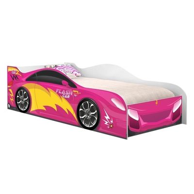 Cama Infantil Carro Velocista Pink Com Colchão