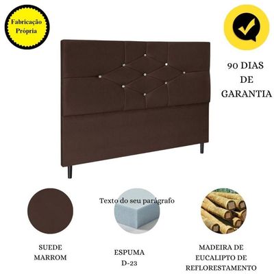 Cabeceira Cama Casal 140 Cm Camboriú Suede Marrom E-frame