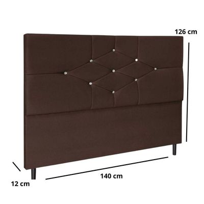 Cabeceira Cama Casal 140 Cm Camboriú Suede Marrom E-frame