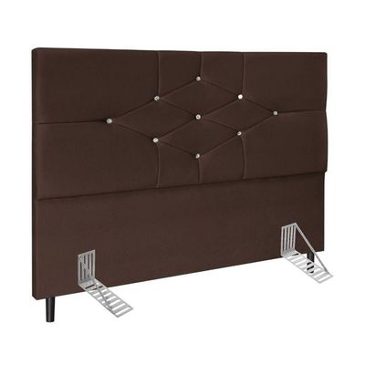 Cabeceira Cama Casal 140 Cm Camboriú Suede Marrom E-frame