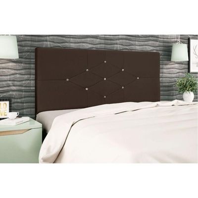 Cabeceira Cama Casal 140 Cm Camboriú Suede Marrom E-frame
