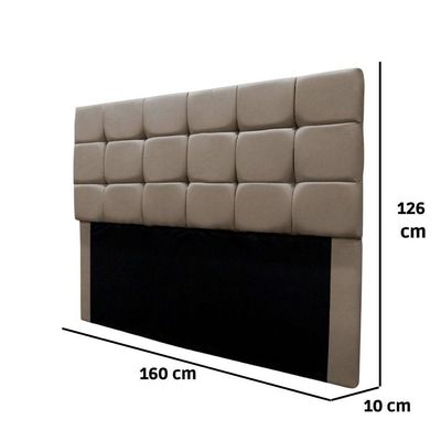 Cabeceira Estofada Cama Box Casal 160 Cm Ananda Suede Cappuccino