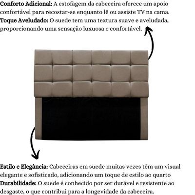 Cabeceira Estofada Cama Box Casal 160 Cm Ananda Suede Cappuccino