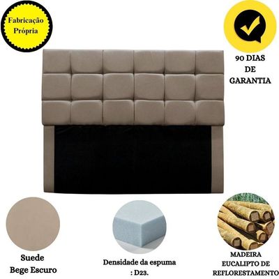 Cabeceira Estofada Cama Box Casal 160 Cm Ananda Suede Cappuccino