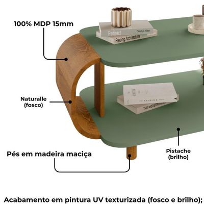 Mesa De Centro Organica Floripa 92 Cm Bechara Pistache Naturalle
