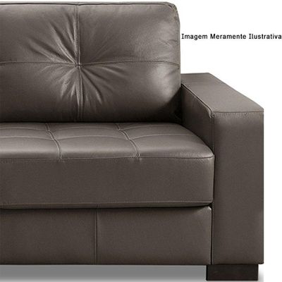 Sofá 3 Lugares Milão 200cm Couro Chocolate