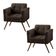 Kit 2 Poltronas Decorativa Bia Couro Marrom
