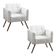 Kit 2 Poltronas Decorativa Bia Couro Branco