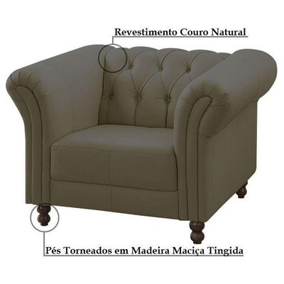 Kit 02 Poltronas Decorativa Couro Fendi