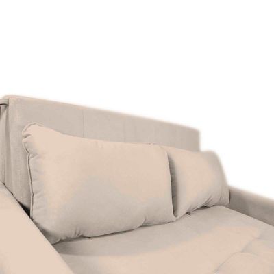 Sofá Cama Compacto 2 Lugares 1,38 Larg Amora New Matrix Suede Bege