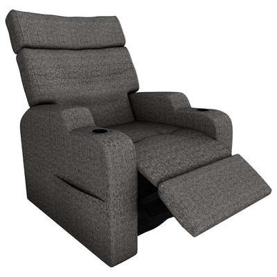 Poltrona Do Papai Reclinável Premium Com Porta Copos E Porta Controle Toro Matrix Linho Chumbo