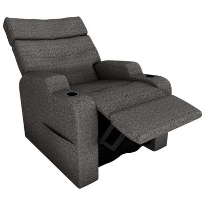 Poltrona Do Papai Reclinável Premium Com Porta Copos E Porta Controle Toro Matrix Linho Chumbo