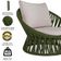 4 Poltrona área Externa Monza Alumínio Pintura Corda Náutica Verde Musgo