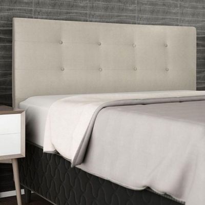 Cabeceira Estofada Cama Box Casal 140 Cm Helena Suede Bege