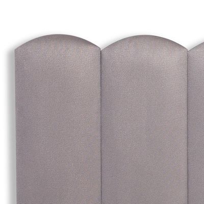 Cabeceira Queen Kit 8 Placas Modelo Nuvem - Suede Cinza