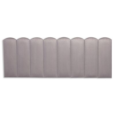 Cabeceira Queen Kit 8 Placas Modelo Nuvem - Suede Cinza