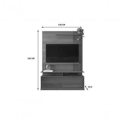Painel Home Chicago P- Tvs Até 60'' 2 Portas C- Prateleira - Jequitiba
