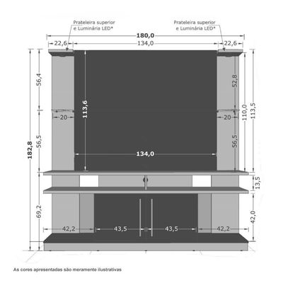 Home Para Tvs 55 York Led Cinamomo E Off White Ripado Bechara