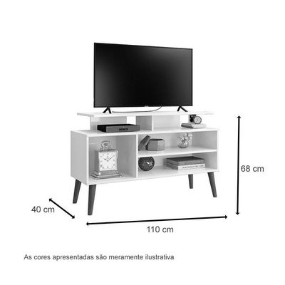 Rack Para Tvs 42 Retrô Lyon Off White E Canela Carmolar