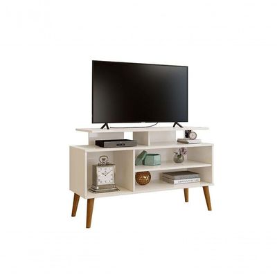 Rack Para Tvs 42 Retrô Lyon Off White E Canela Carmolar