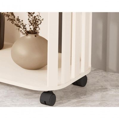 Aparador Deluxe Prateleira Com Adega Ripado 4110 Perola
