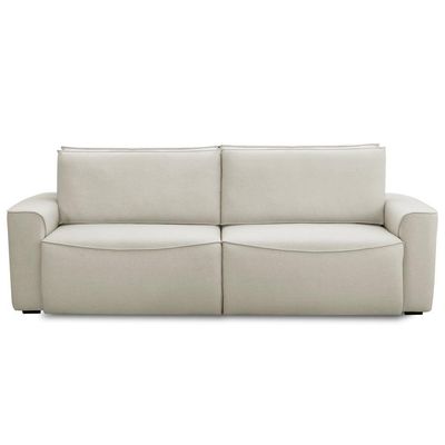 Sofá 3 Lugares Retrátil Reclinável Para Sala De Estar 230cm Odilon F04 Linho Creme - Lyam Decor