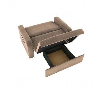 Sofá Cama 2 Lugares Compacto Com Baú 145 Larg Daiane Matrix Suede Bege