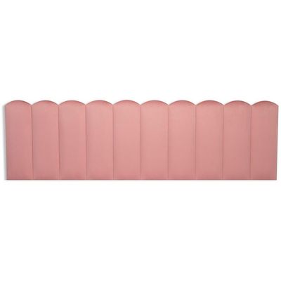 Cabeceira King Kit 10 Placas Modelo Nuvem - Suede Rosê