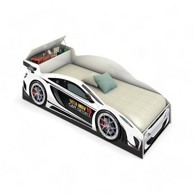 Cama Solteiro Carro Com Baú Branca