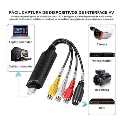 Easy Cap Placa De Captura De Vídeo Usb 2.0 Ps3 Xbox 360 Pc