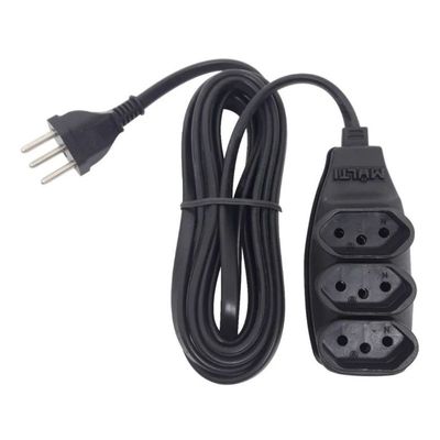 Extensão Elétrica 1,5 Metros Bivolt Preto 3t Tripolar 10a