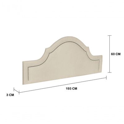 Cabeceira King Luxo 193X60 Off White Tachas Prata