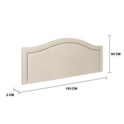 Cabeceira King Curva Luxo 193x60 Suede Off White - Tachas Prata